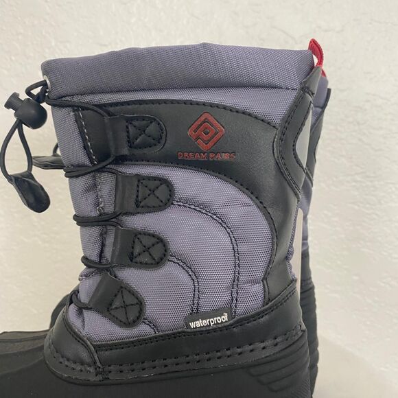 DreamPairs Black Gray Kids Waterproof Insulated Shell Bottom Snow Boots US 9 KID - Picture 2 of 8